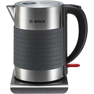 Bosch TWK7S05 Стандартный чайник, нержавеющая сталь / пластик, серый, 2200 Вт, вращающееся основание на 360 °, 1,7 л