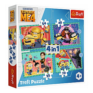 Puzlis TREFL Trakie Minjoni Despicable Me 4 (35,48,54,70 gb.) 4 in 1 4+ T34648