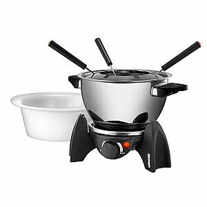 Unold elektriskā fondue 0,8l 6 personām nerūsējošā tērauda melna Schwarz (48615)