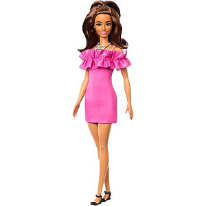 Mattel Barbie Fashionistas. Lėlė rožinė suknelė HRH15