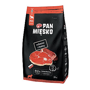 PAN MIĘSKO Говядина с козьим мясом M - сухой корм для собак - 20кг