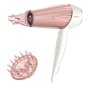 Philips | Hair Dryer | HP8281/00 | 2300 W | Number of temperature settings 6 | Ionic function | Diffuser nozzle | Pearl White/Pink Golden