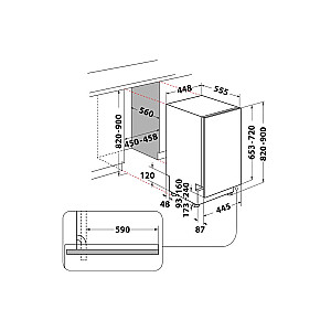 Whirlpool WSIC 3M27 Pilnībā iebūvēta 10 vietu komplektam E