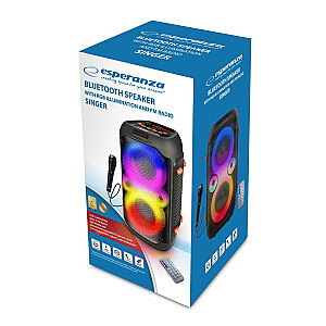 Портативная акустическая система Esperanza EP156 BT FM LED RGB KARAOKE черного цвета, 20W