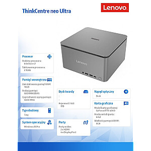 ThinkCentre Neo Ultra 12W1001WPB W11Pro i7-14700/16GB/1TB/RTX 4060 8GB/Луна Серый/vPro/3 года ОС