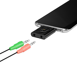 Audio adapteris USB-C/M uz 2x jack 3,5 mm 7.1