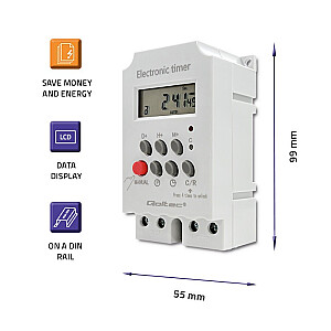 Elektroniskais taimeris DIN sliedei PC0629