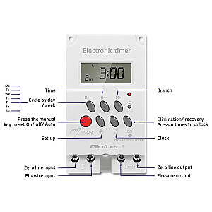 Elektroniskais taimeris DIN sliedei PC0629