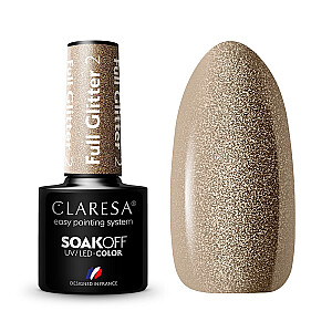 CLARESA Soak Off UV/LED Full Glitter lakier hybrydowy 2 5g