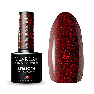 CLARESA Soak Off UV/LED Make It Shine hibrīdais laka 4 5g