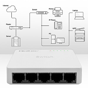 SWITCH tīkla slēdzis 5 x RJ45 porti | 100Mbps | Ātrā Ethernet | LAN