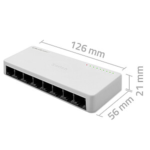 SWITCH tīklu slēdzis 8 x RJ45 ports | 100Mbps | Ātrais Ethernet | LAN