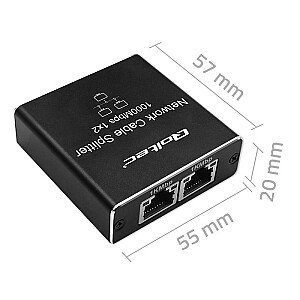 Splitter mini SWITCH 1x2 ports RJ45 | 1000Mbps | USB-C | Alumīnijs