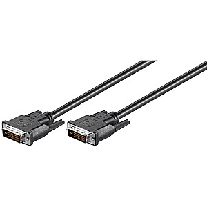 Кабель Goobay DVI-D FullHD Dual Link, никелированный кабель DVI, черный, 1,8 м