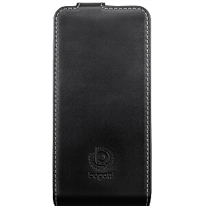 Bugatti Flip Case Vertikāli Atverams Premium Ādas Maks Telefonam Apple iPhone 6 / 6S Melns