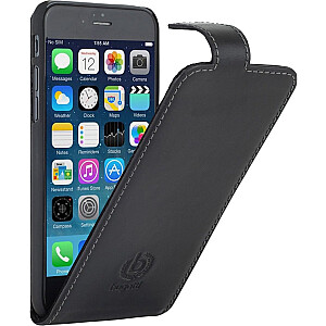 Bugatti Flip Case Vertikāli Atverams Premium Ādas Maks Telefonam Apple iPhone 6 / 6S Melns