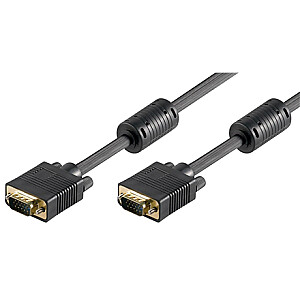 Goobay Full HD SVGA monitor cable, gold-plated VGA, Black, 2 m