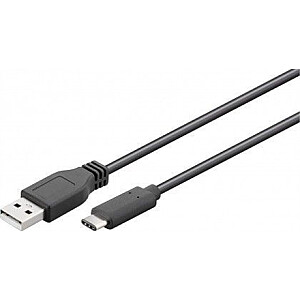 Кабель Goobay USB 2.0 1,8 м, черный, вилка USB 2.0 (тип A), вилка USB-C