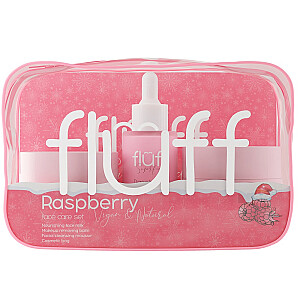 FLUFF SET Raspberry mleko do twarzy 40ml + balsam do demakijażu 50ml + mus do twarzy 50ml