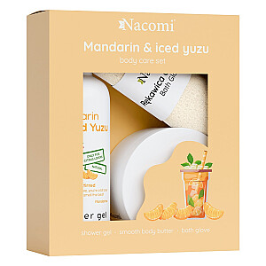 NACOMI SET Body Care Mandarin & Iced Yuzu żel pod prysznic 300ml + masło do ciała 100ml + rękawica do kąpieli