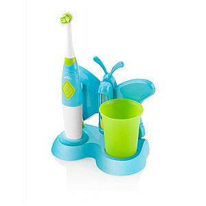 ETA Зубная щетка с чашкой для воды и держателем Sonetic ETA129490080 На батарейках, Для детей, Количество насадок в комплекте 2, Синий