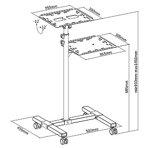 Techly TECHLY Universal Adjustable Trolley