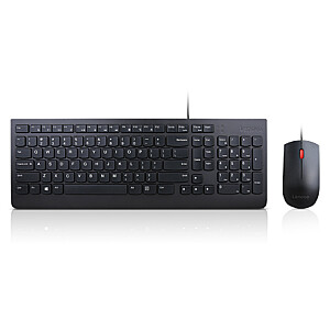 Комбинированная клавиатура и мышь Lenovo, проводная, раскладка клавиатуры английский / литовский, черный