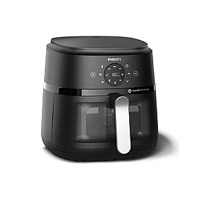 Philips NA231/00 Airfryer, 1700 Вт, Объем кастрюли 6.2 л, Черный, Серебристый | Philips Airfryer | NA231/00 | Мощность 1700 Вт | Вместимость 6.2 л | Черный/Серебристый