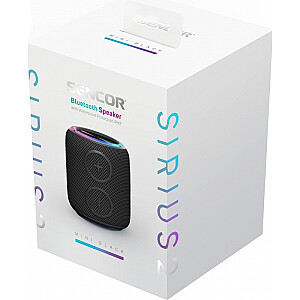 Bluetooth skaļrunis SIRIUS 2 MINI melns jauda 16W, LED, TWS