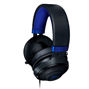 Гарнитура Razer, аналоговая 3,5 мм, Kraken для консоли, черный / синий, встроенный микрофон