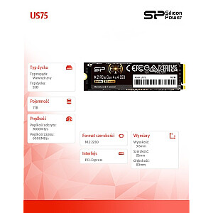 Silicon power SILICON POWER SSD US75 1TB M.2 PCIe NVMe