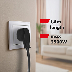 Pagarinātāja vads 1.5m 250VAC 10A 4 kontaktligzdas MCE508 B USB-C Ātrā uzlāde 2.0 IP20