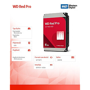 HDD Red Pro 6TB 3.5 265 MB SATAIII WD6005FFBX