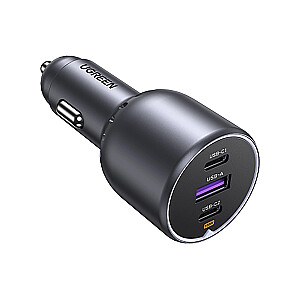 Ugreen EC705 auto lādētājs 130W 2x USB-C 1x USB-A - pelēks