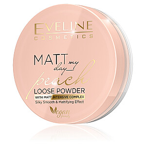 EVELINE Matt My Day Peach Loose Powder Silky Smooth & Matttifing izlīdzinošs un matējošs pūderis sejai 6g