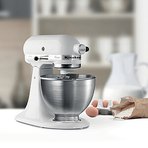 KitchenAid 5K45SSEWH stenda mikseris 275 W metālisks, balts