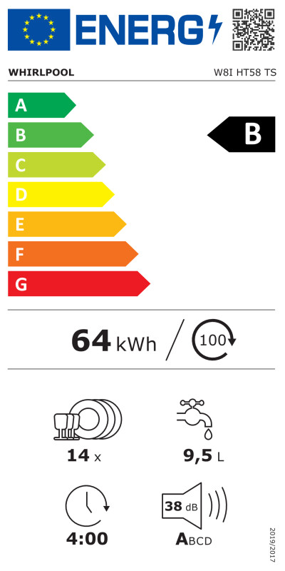 Iebūvētais trauku mazgājamā mašīna WHIRLPOOL W8I HT58 TS MaxiSpace