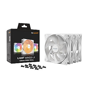 be quiet! LIGHT WINGS LX 120mm PWM 3-Pack Balts Datora korpusa ventilators 12 cm 3 gab.