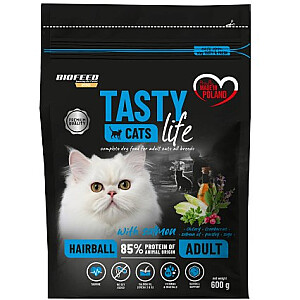 BIOFEED Tasty Cats Life Hairball Salmon - sausais kaķu ēdiens - 600g