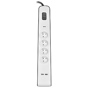 Belkin BSV401CA2M apsaugos nuo perkrovos juodas, baltas 4 AC lizdai 2 m