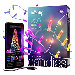 Светодиодные рождественские огоньки Twinkly Candies TWKC200RGB-T в форме свечи