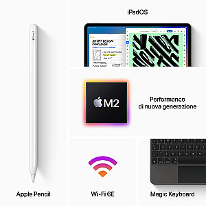 Apple iPad Pro Apple M 1 TB 32.8 cm (12.9") 16 GB Wi-Fi 6E (802.11ax) iPadOS 16 Sidabrinė