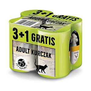 PETREPUBLIC Zestaw Kurczak 3+1 GRATIS - Karma mokra dla kota - 400g