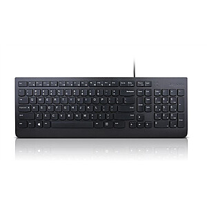 Проводная клавиатура Lenovo Essential, подключенная через USB-A, раскладка клавиатуры литовская, черная