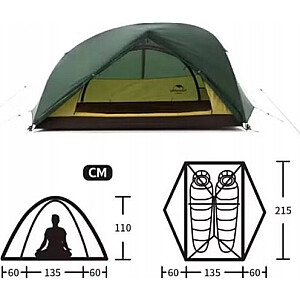 Кемпинговая палатка Naturehike NH17T012 - зеленая