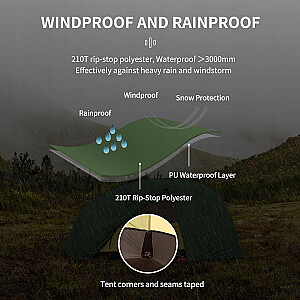 Naturehike NH17T012 kempinga telts - zaļa