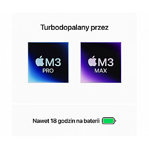 MacBook Pro 16,2 colių: M3 Max 16/40, 48GB, 1TB - Sidabrinė