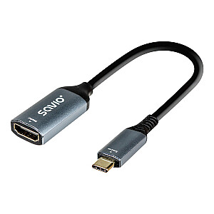 USB-C (M) - HDMI (F) адаптер, 4K, 60Hz, алюминий, AK-78