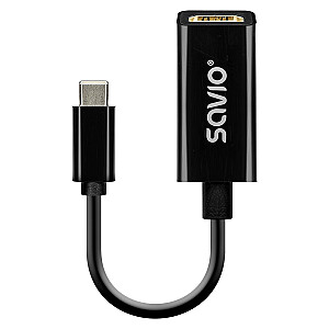 USB-C (M) - HDMI (F) adapteris, 4K, 30Hz, plastikas, AK-79