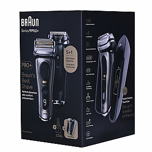 Braun Series 9 Pro+ 9575cc mitrais/sausais skuveklis, trimmeris, metālisks